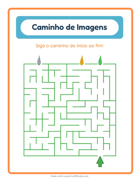 Pré-visualização da ficha de Caminho Ilustrado com Cores para Educação infantil (pré-escola, 5-7 anos)