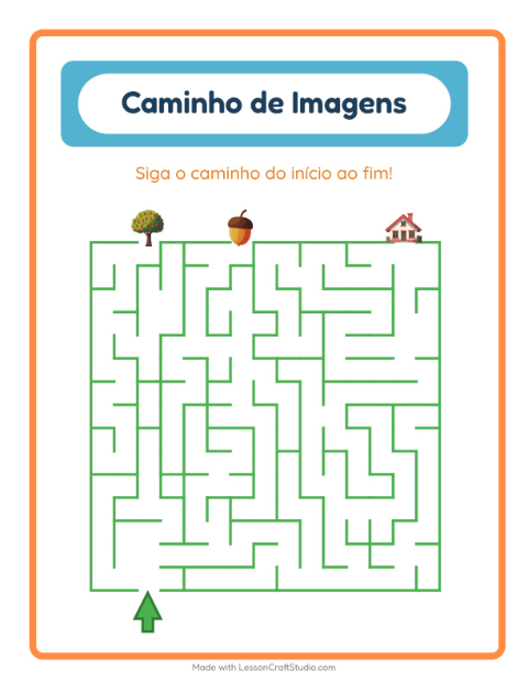 Pré-visualização da ficha de Caminho Ilustrado com Diversos para Educação infantil (pré-escola, 5-7 anos)
