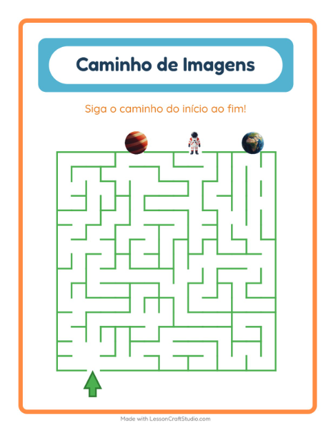 Pré-visualização da ficha de Caminho Ilustrado com Espaço para Educação infantil (pré-escola, 5-7 anos)