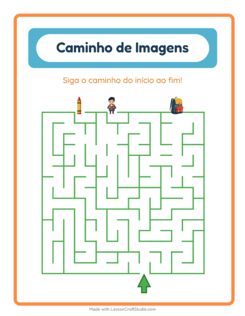 Pré-visualização da ficha de Caminho Ilustrado com Sala de aula para Educação infantil (pré-escola, 5-7 anos)