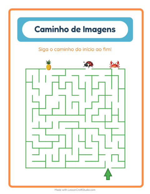 Pré-visualização da ficha de Caminho Ilustrado com Verão para Educação infantil (pré-escola, 5-7 anos)