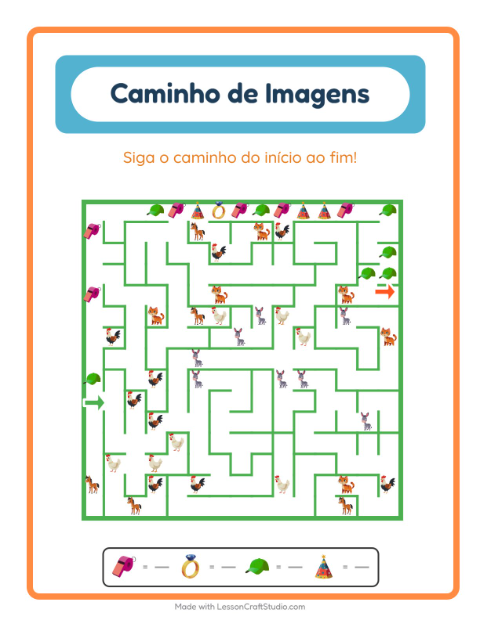 Pré-visualização da ficha de Caminho Ilustrado com Acessórios para Educação infantil (pré-escola, 5-7 anos)