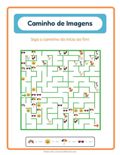 Pré-visualização da ficha de Caminho Ilustrado com Clima para Educação infantil (pré-escola, 5-7 anos)