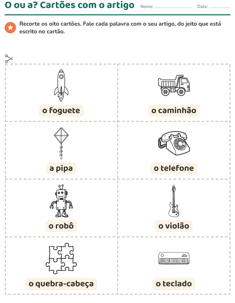 Pré-visualização da ficha de Cartões de figura e palavra com Brinquedos PB 2 para Educação infantil (pré-escola, 5-7 anos)