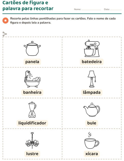 Pré-visualização da ficha de Cartões de figura e palavra com Casa PB para Educação infantil (pré-escola, 5-7 anos)