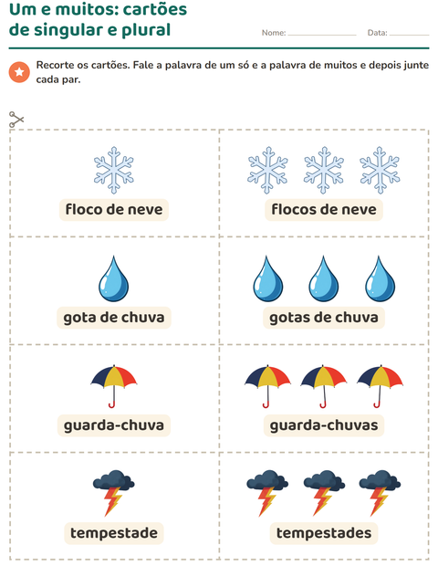 Pré-visualização da ficha de Cartões de figura e palavra com Clima para Educação infantil (pré-escola, 5-7 anos)