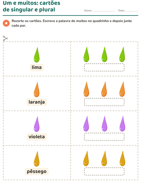 Pré-visualização da ficha de Cartões de figura e palavra com Cores para Educação infantil (pré-escola, 5-7 anos)