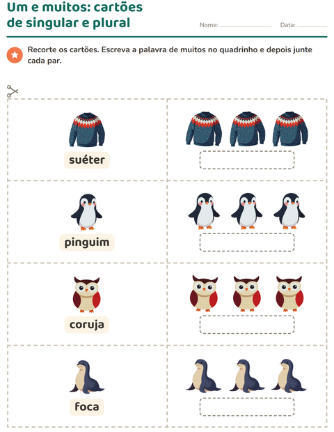 Pré-visualização da ficha de Cartões de figura e palavra com Inverno para Educação infantil (pré-escola, 5-7 anos)