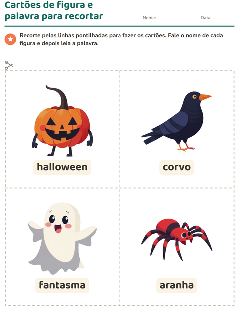 Pré-visualização da ficha de Cartões de figura e palavra com Diversos para Educação infantil (pré-escola, 5-7 anos)