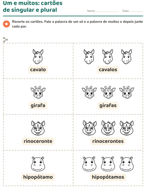 Pré-visualização da ficha de Cartões de figura e palavra com Rostos PB para Educação infantil (pré-escola, 5-7 anos)