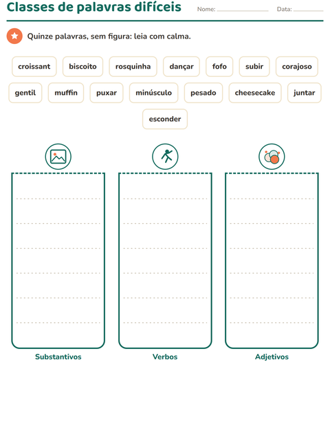 Pré-visualização da ficha de Classes de palavras com Padaria para 2º ano do ensino fundamental