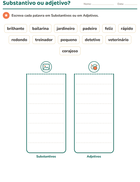 Pré-visualização da ficha de Classes de palavras com Profissões para 1º ano do ensino fundamental