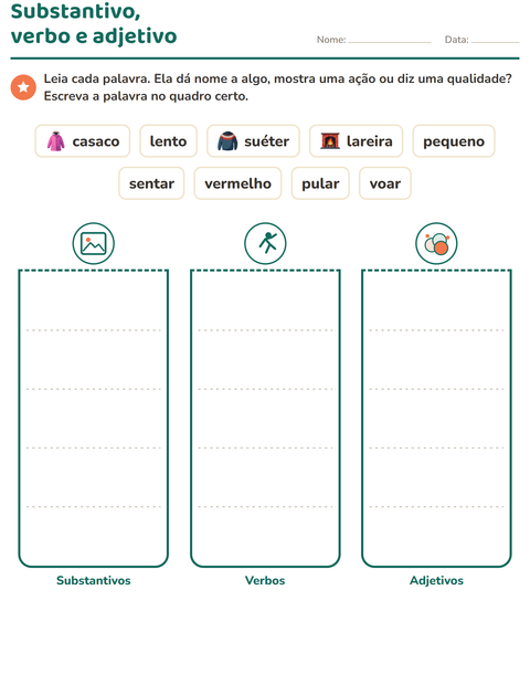 Pré-visualização da ficha de Classes de palavras com Inverno para 2º ano do ensino fundamental