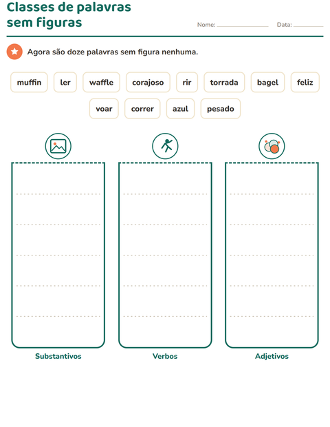 Pré-visualização da ficha de Classes de palavras com Padaria para 2º ano do ensino fundamental