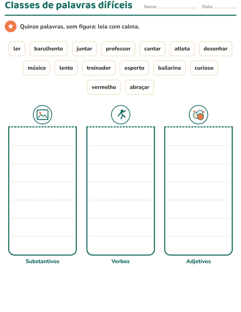 Pré-visualização da ficha de Classes de palavras com Profissões para 2º ano do ensino fundamental
