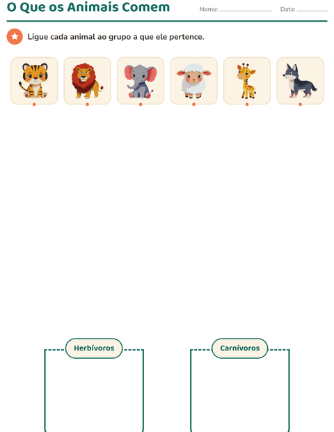 Pré-visualização da ficha de Classificar em Ciências para 1º ano do ensino fundamental