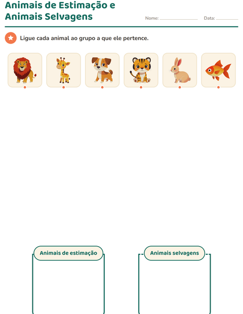 Pré-visualização da ficha de Classificar em Ciências para Educação infantil (pré-escola, 5-7 anos)