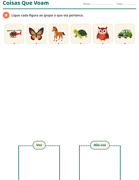 Pré-visualização da ficha de Classificar em Ciências para Educação infantil (pré-escola, 5-7 anos)