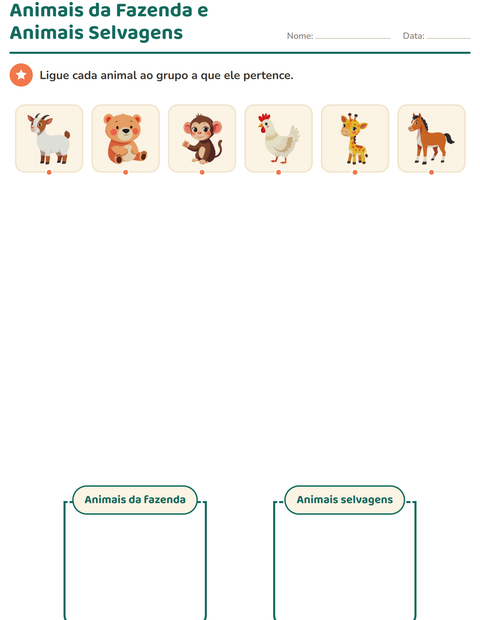 Pré-visualização da ficha de Classificar em Ciências para Educação infantil (pré-escola, 5-7 anos)