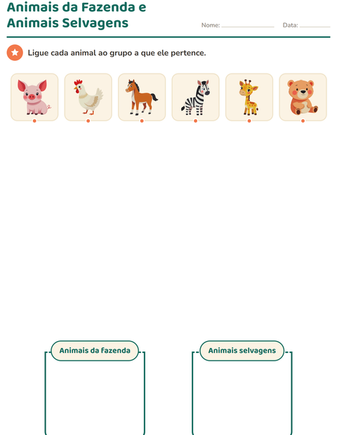 Pré-visualização da ficha de Classificar em Ciências para Educação infantil (pré-escola, 5-7 anos)