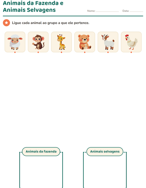 Pré-visualização da ficha de Classificar em Ciências para Educação infantil (pré-escola, 5-7 anos)