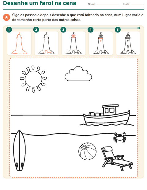 Pré-visualização da ficha de Como desenhar para 1º ano do ensino fundamental