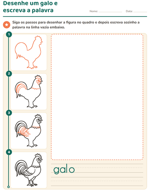 Pré-visualização da ficha de Como desenhar para Educação infantil (pré-escola, 5-7 anos)