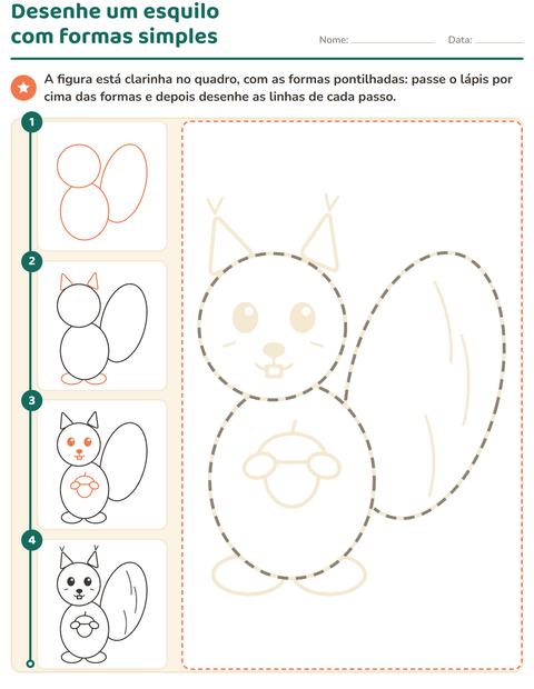 Pré-visualização da ficha de Como desenhar para Educação infantil (pré-escola, 5-7 anos)