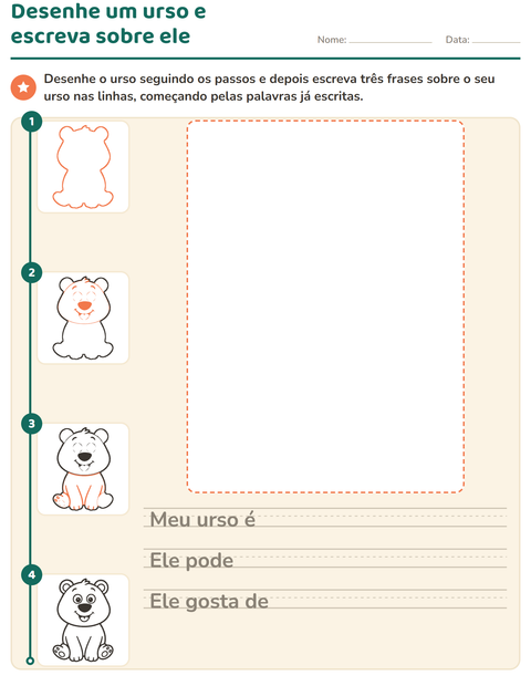 Prévia: Desenhe um urso e escreva sobre ele