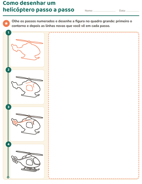 Pré-visualização da ficha de Como desenhar para Educação infantil (pré-escola, 5-7 anos)