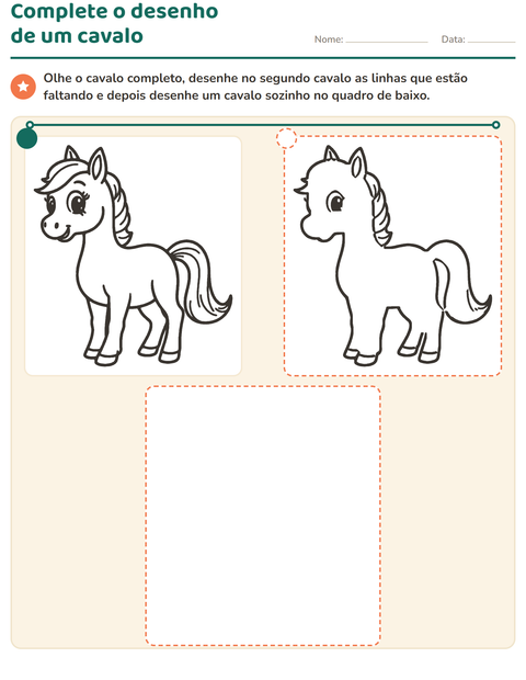Complete o desenho de um cavalo