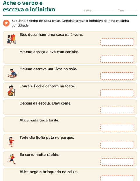 Pré-visualização da ficha de Conjugação de verbos para 2º ano do ensino fundamental