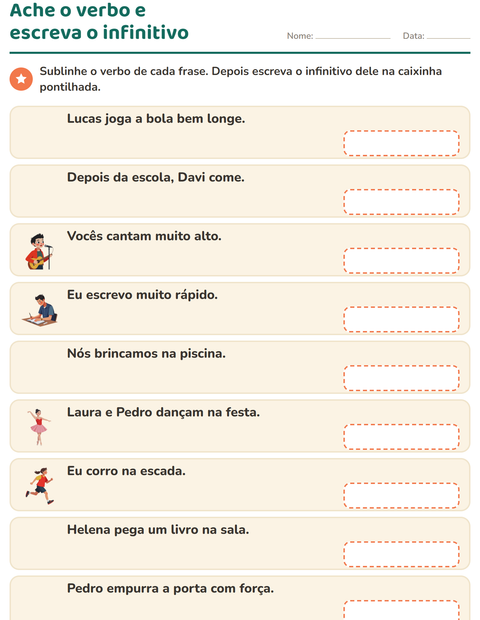 Pré-visualização da ficha de Conjugação de verbos para 2º ano do ensino fundamental