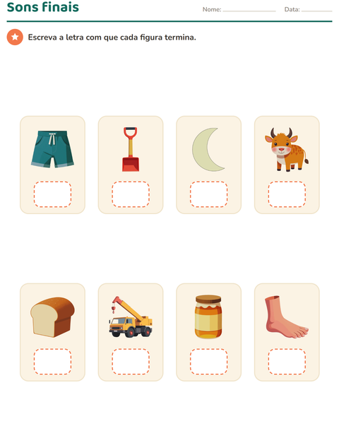 Pré-visualização da ficha de Consciência fonológica para Educação infantil (pré-escola, 5-7 anos)