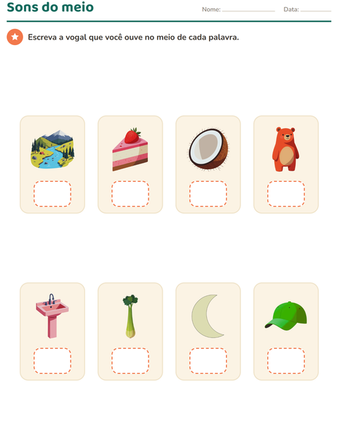Pré-visualização da ficha de Consciência fonológica para Educação infantil (pré-escola, 5-7 anos)