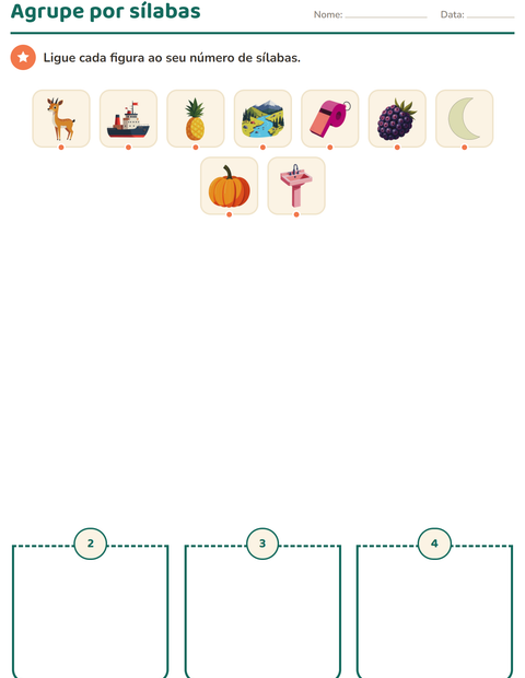 Pré-visualização da ficha de Consciência fonológica para Educação infantil (pré-escola, 5-7 anos)