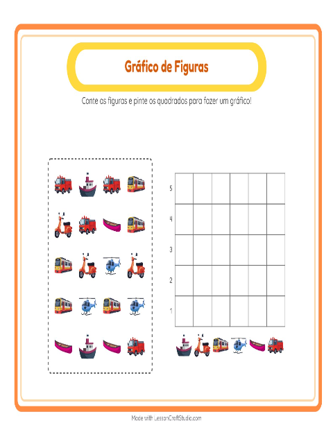 Pré-visualização da ficha de Contagem Em Gráfico com 4 de Julho para Educação infantil (pré-escola, 5-7 anos)