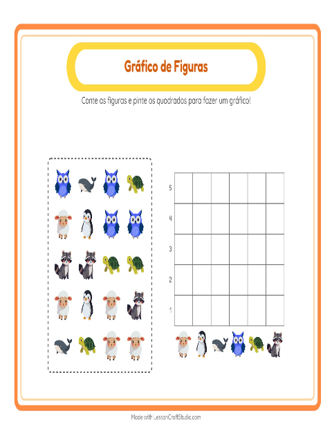 Pré-visualização da ficha de Contagem Em Gráfico com 4 de Julho para Educação infantil (pré-escola, 5-7 anos)