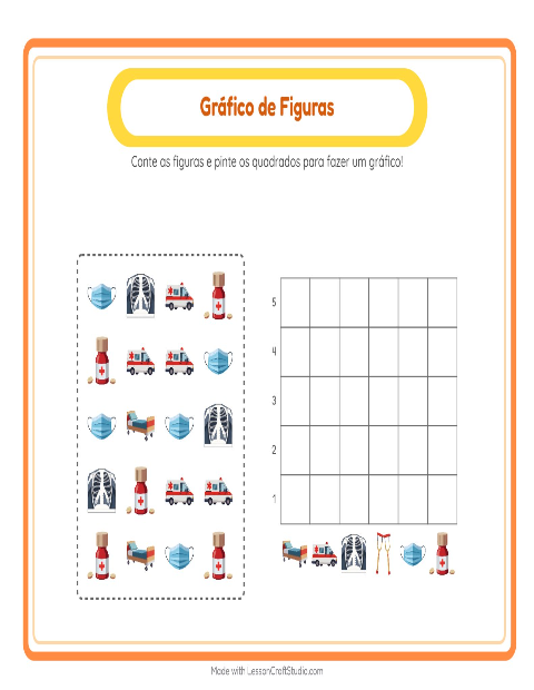 Pré-visualização da ficha de Contagem Em Gráfico com 4 de Julho para Educação infantil (pré-escola, 5-7 anos)