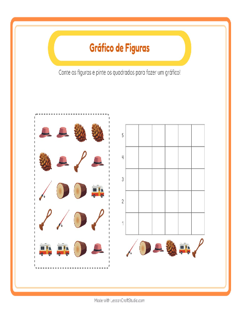 Pré-visualização da ficha de Contagem Em Gráfico com 4 de Julho para Educação infantil (pré-escola, 5-7 anos)