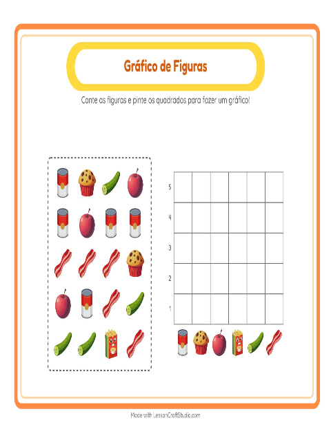 Pré-visualização da ficha de Contagem Em Gráfico com 4 de Julho para Educação infantil (pré-escola, 5-7 anos)