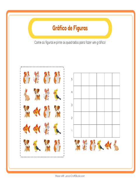 Pré-visualização da ficha de Contagem Em Gráfico com 4 de Julho para Educação infantil (pré-escola, 5-7 anos)
