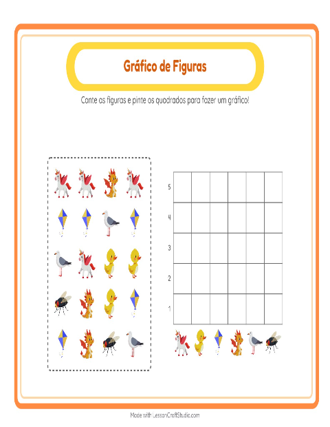 Pré-visualização da ficha de Contagem Em Gráfico com 4 de Julho para Educação infantil (pré-escola, 5-7 anos)