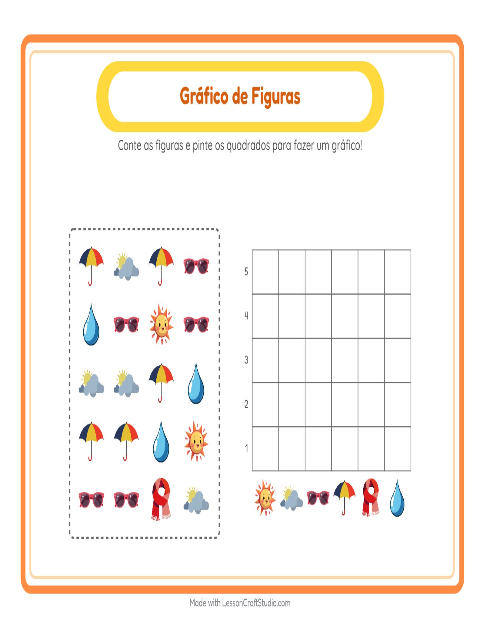 Pré-visualização da ficha de Contagem Em Gráfico com 4 de Julho para Educação infantil (pré-escola, 5-7 anos)