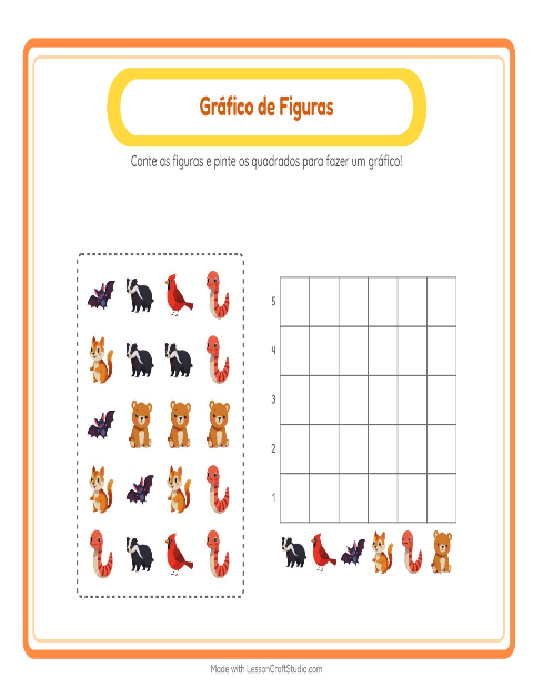 Pré-visualização da ficha de Contagem Em Gráfico com 4 de Julho para Educação infantil (pré-escola, 5-7 anos)