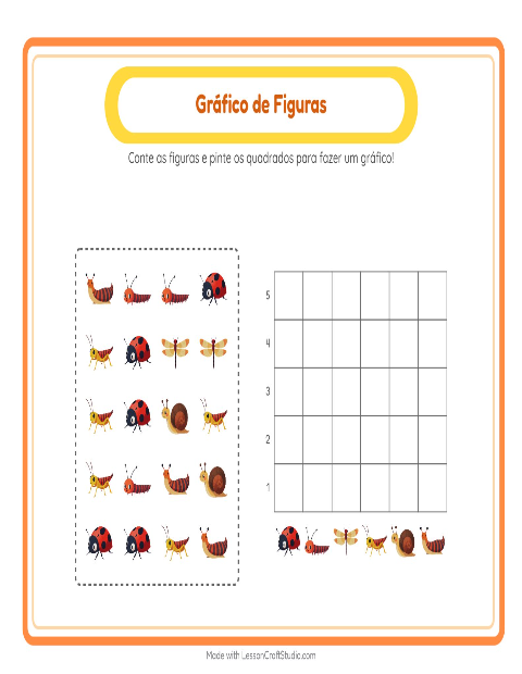 Pré-visualização da ficha de Contagem Em Gráfico com 4 de Julho para Educação infantil (pré-escola, 5-7 anos)