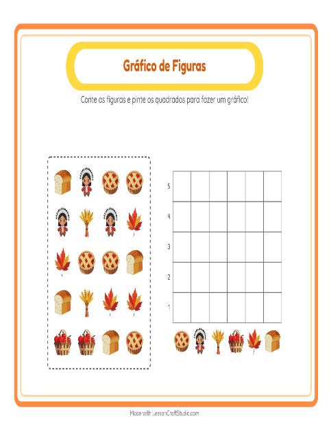 Pré-visualização da ficha de Contagem Em Gráfico com 4 de Julho para Educação infantil (pré-escola, 5-7 anos)