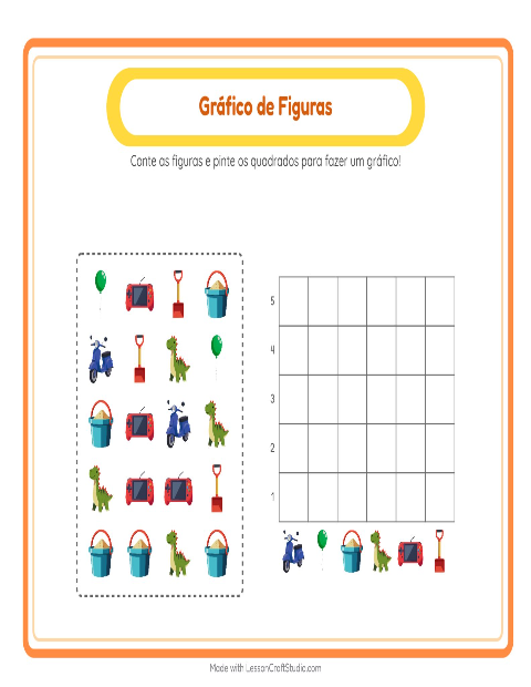 Pré-visualização da ficha de Contagem Em Gráfico com 4 de Julho para Educação infantil (pré-escola, 5-7 anos)