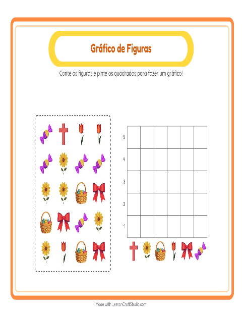 Pré-visualização da ficha de Contagem Em Gráfico com 4 de Julho para Educação infantil (pré-escola, 5-7 anos)