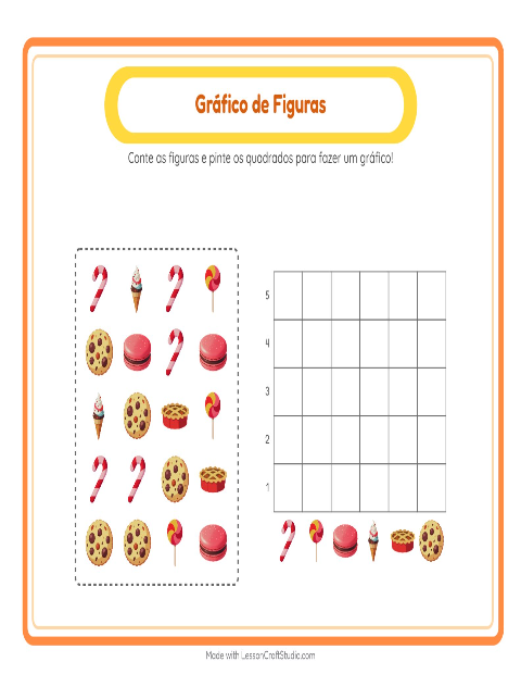 Pré-visualização da ficha de Contagem Em Gráfico com 4 de Julho para Educação infantil (pré-escola, 5-7 anos)